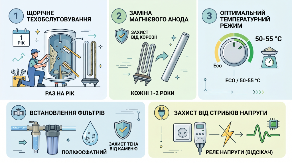 бойлер не гріє лампочка не горить