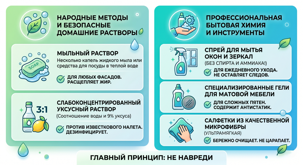 чем мыть матовую поверхность кухни