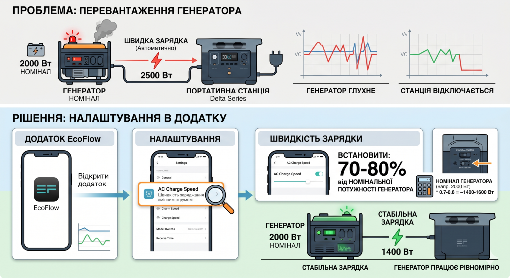 чому не заряджається екофлоу