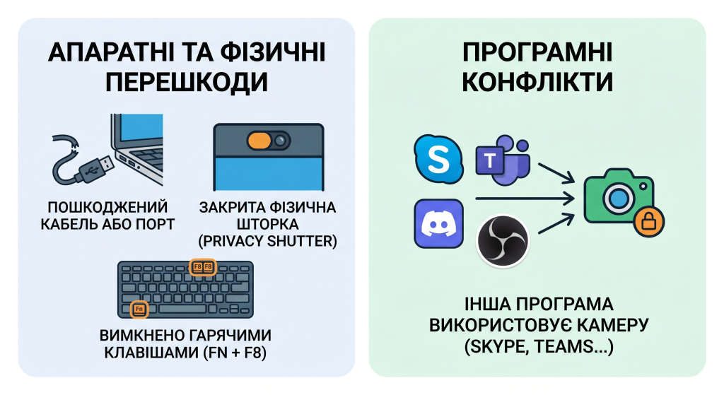 чому в зумі не працює камера