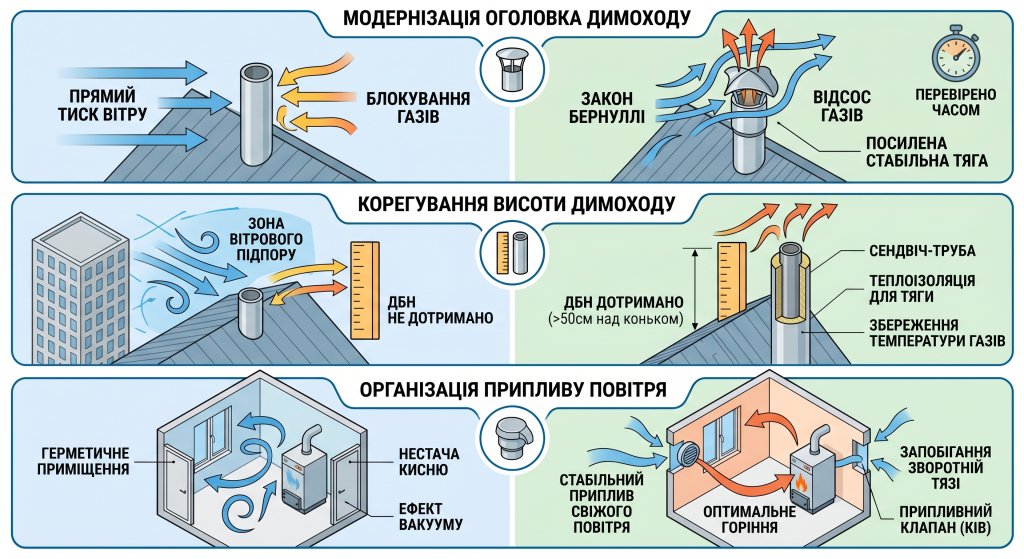 чому задуває газовий котел при вітрі