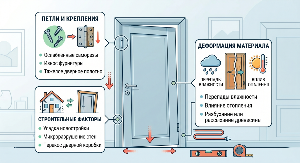 что делать если просели двери
