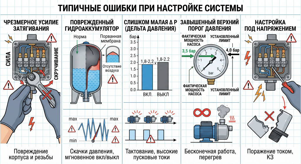 как отрегулировать реле давления воды