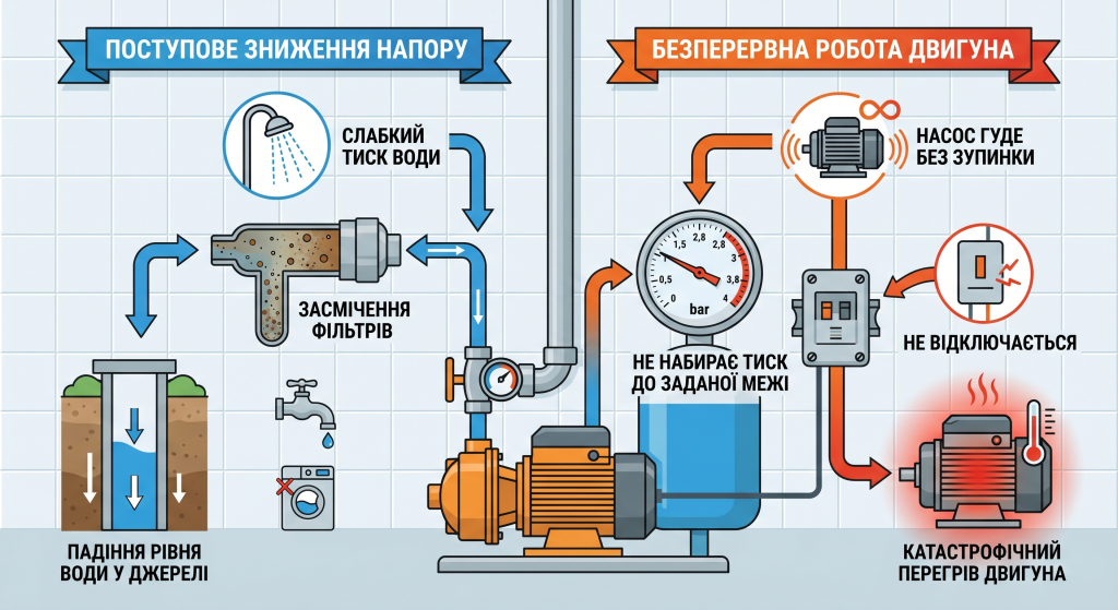 насосна станція не набирає тиск більше 2 атмосфер