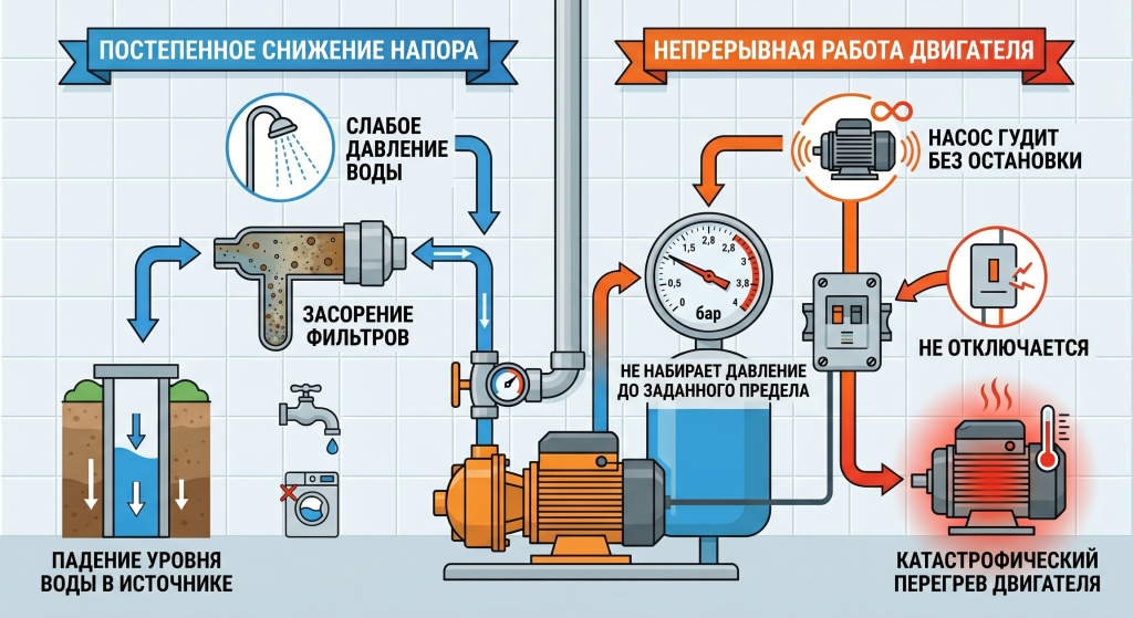 насосная станция не набирает давление более 2 атмосфер