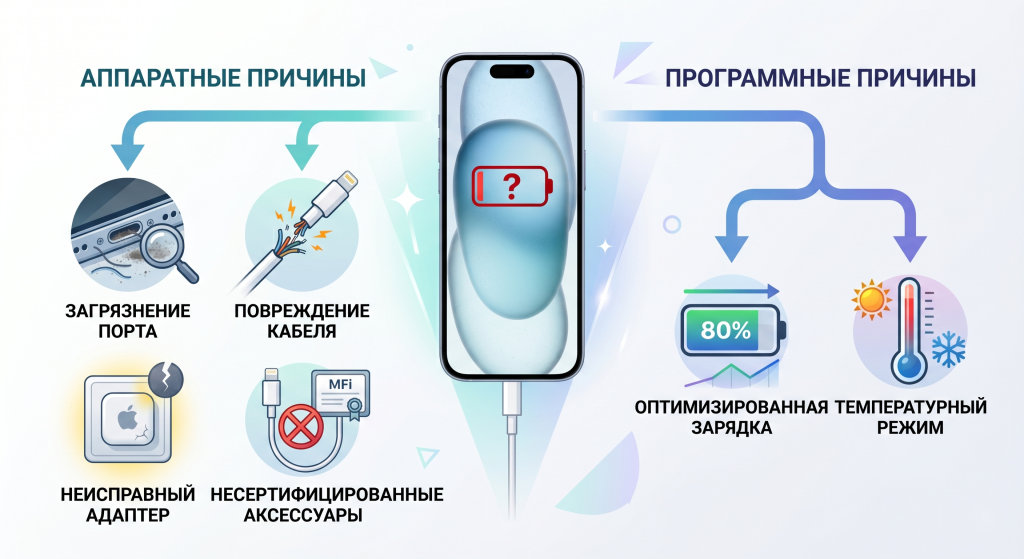 почему айфон не заряжается