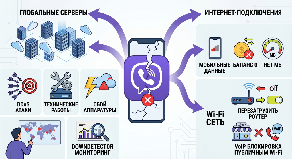 почему не работает вайбер