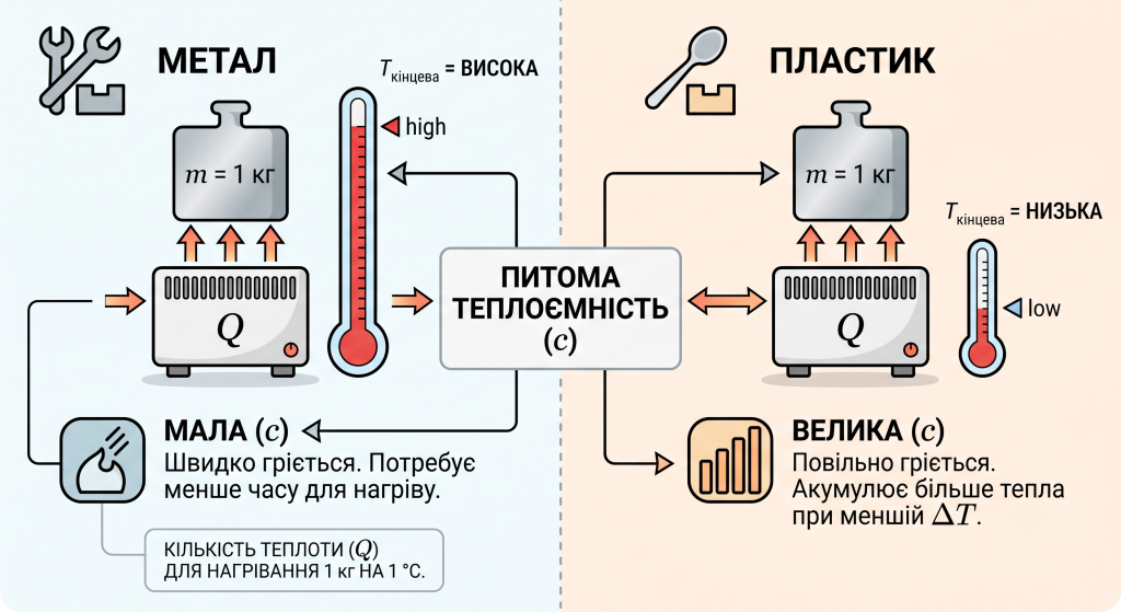 питома теплоємність таблиця