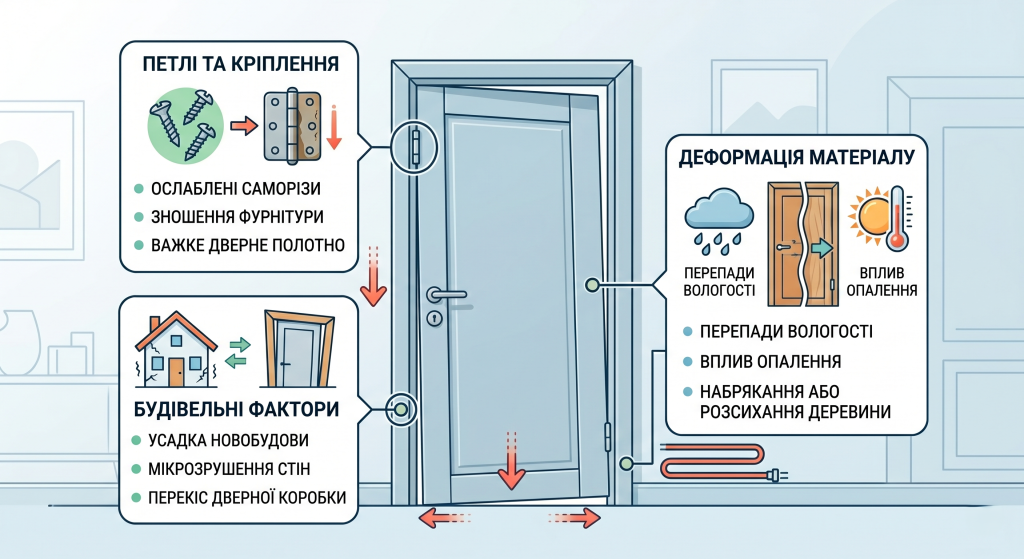 що робити якщо просіли двері