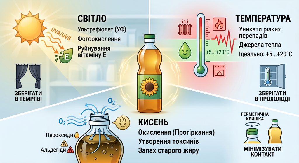 скільки зберігається нерафінована соняшникова олія