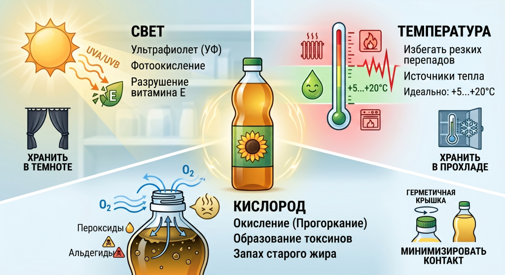 сколько хранится нерафинированное подсолнечное масло