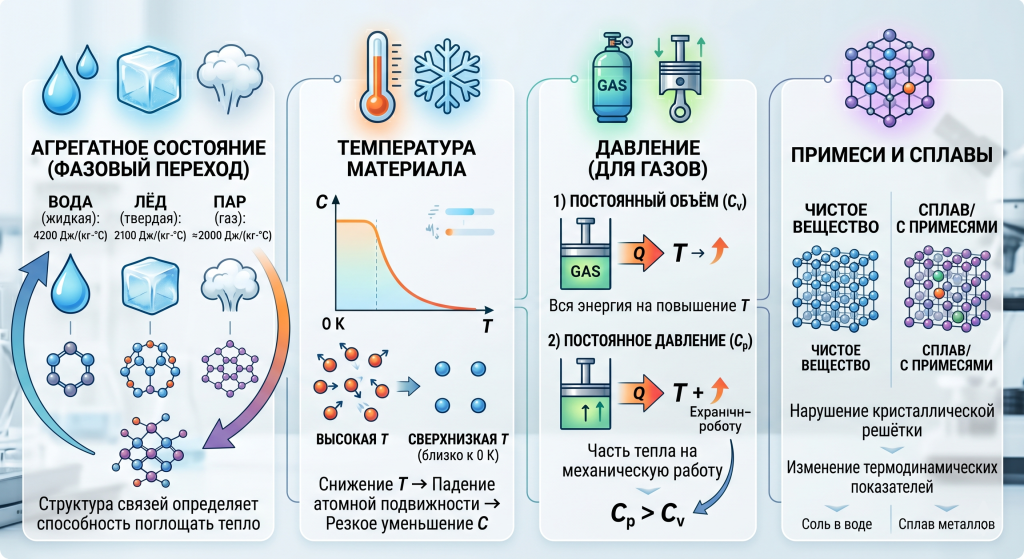 удельная теплоемкость вещества измеряется в