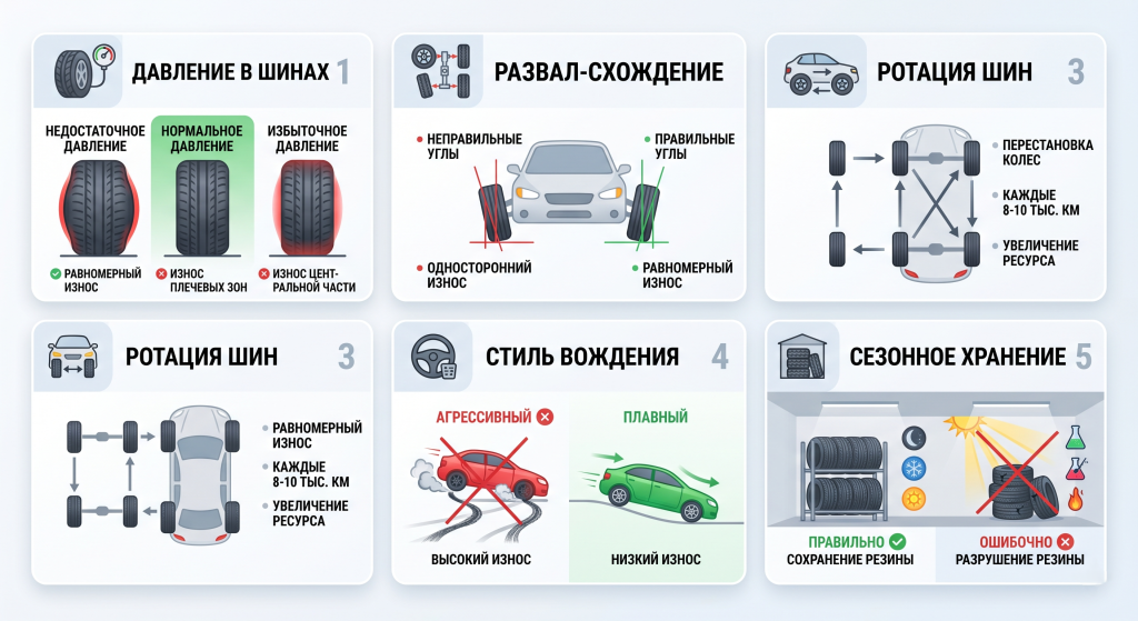 высота протектора новых летних шин