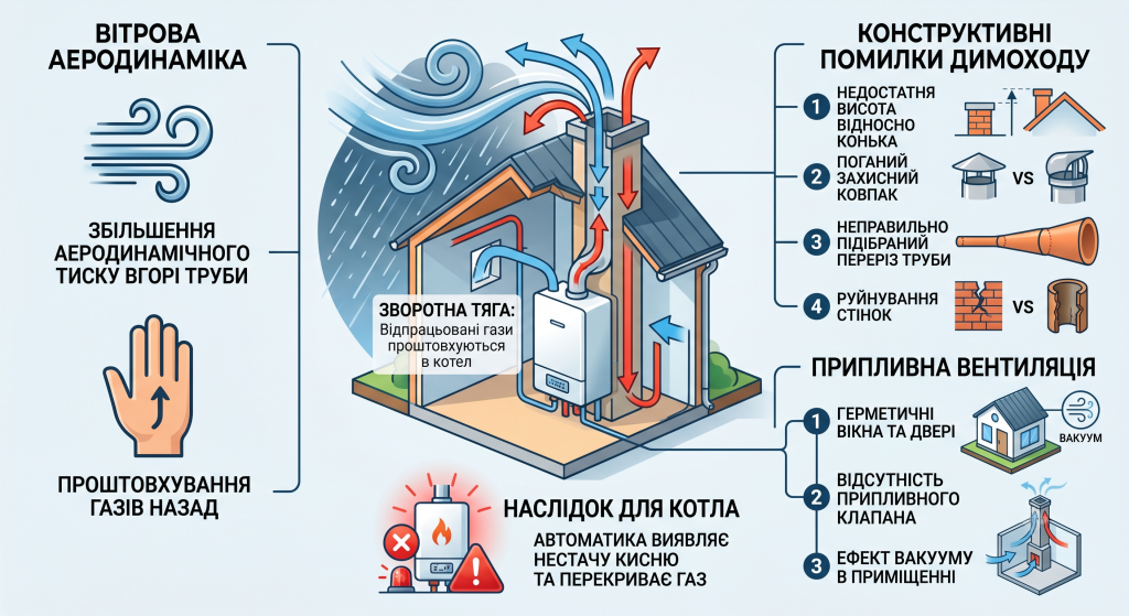 задуває газовий котел
