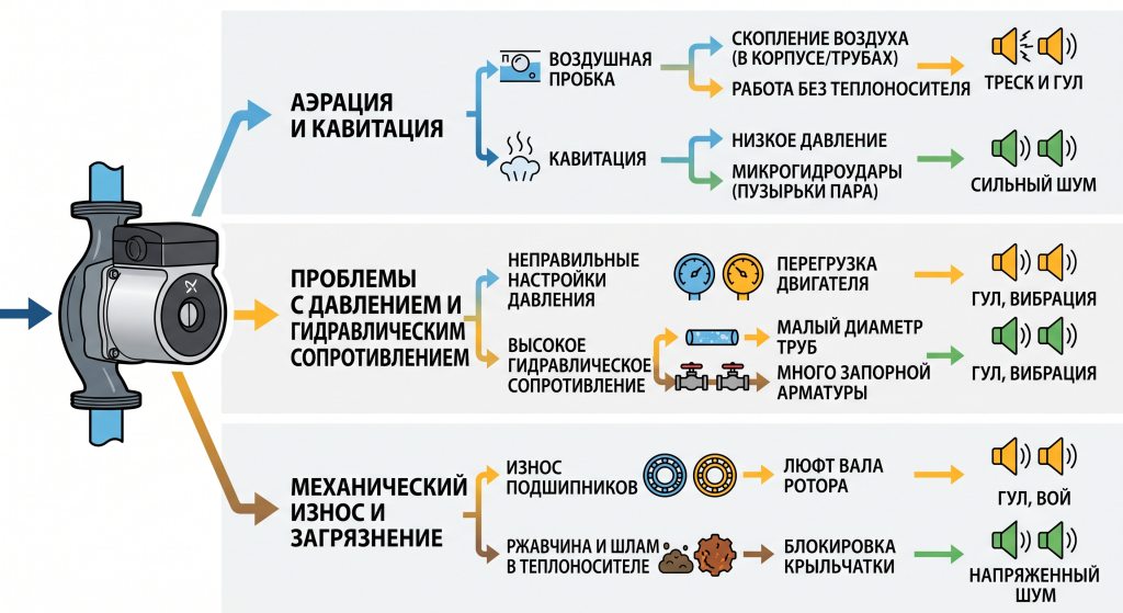 гудит циркуляционный насос