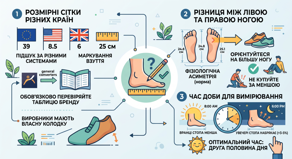 як підібрати розмір взуття