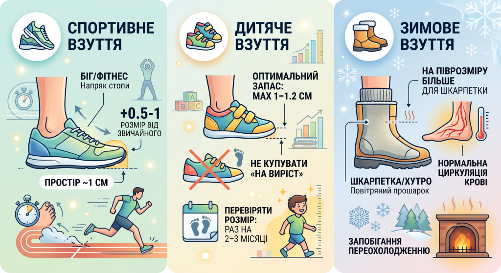 як правильно підібрати взуття