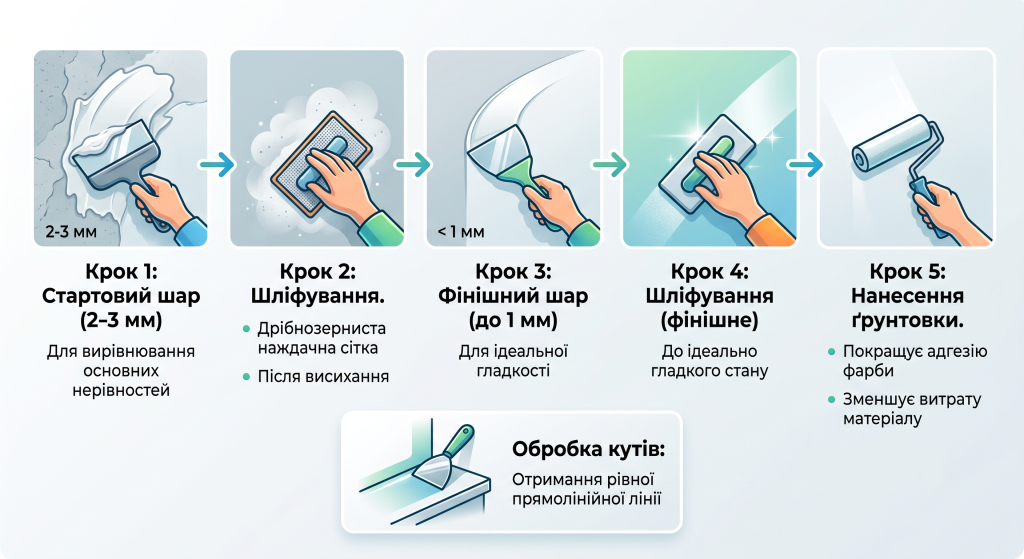 як шпаклювати відкоси на вікнах