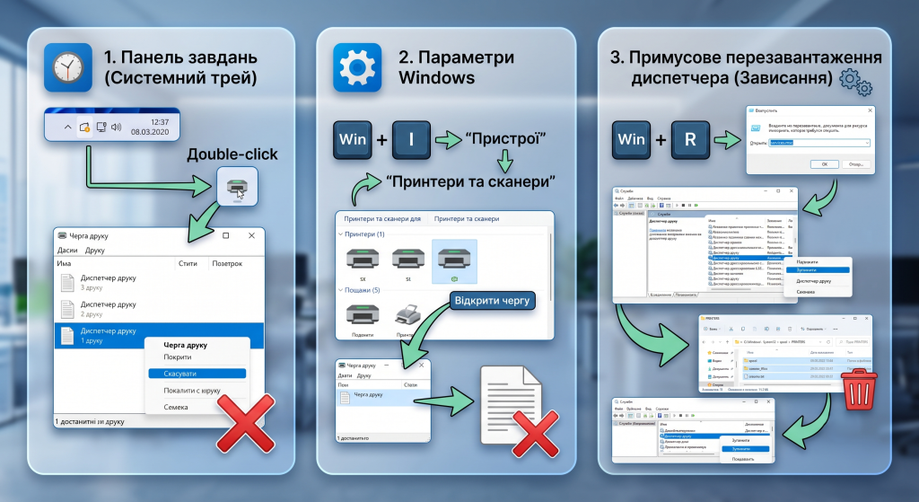 як скасувати друк на принтері