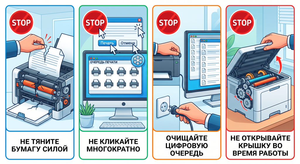 как остановить печать на принтере