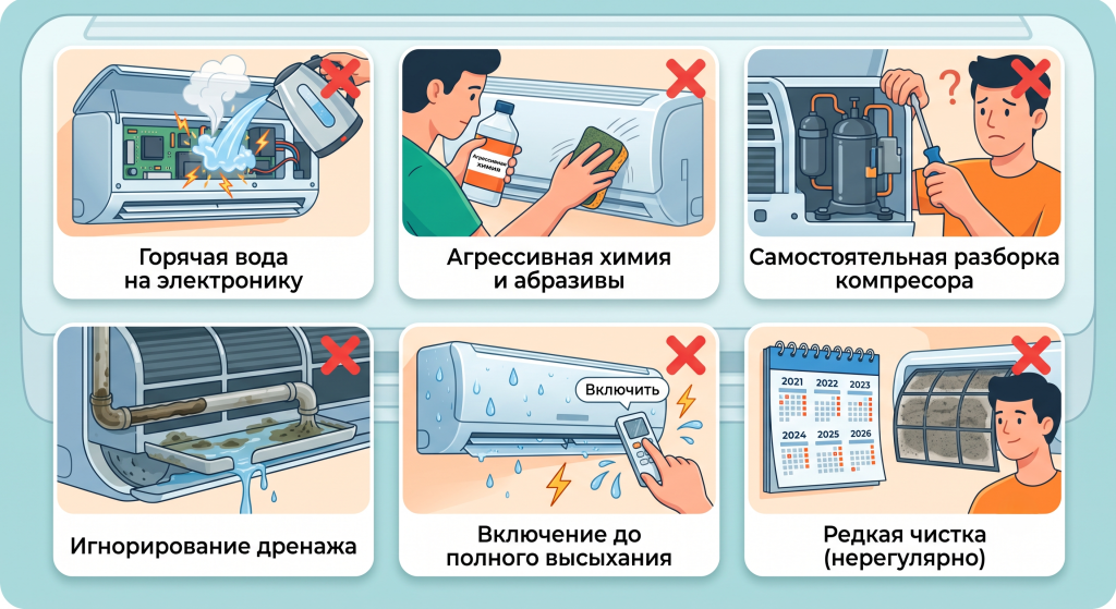как правильно почистить кондиционер