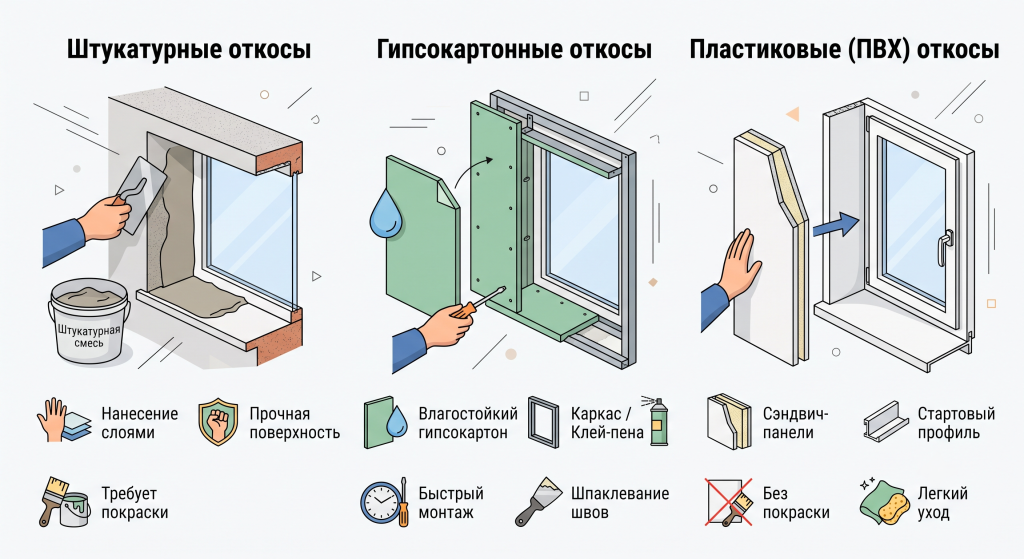 как сделать откосы на окнах с улицы