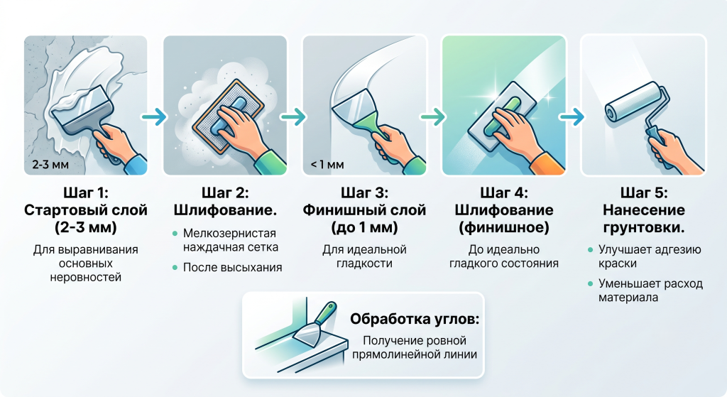 как шпаклевать откосы на окнах