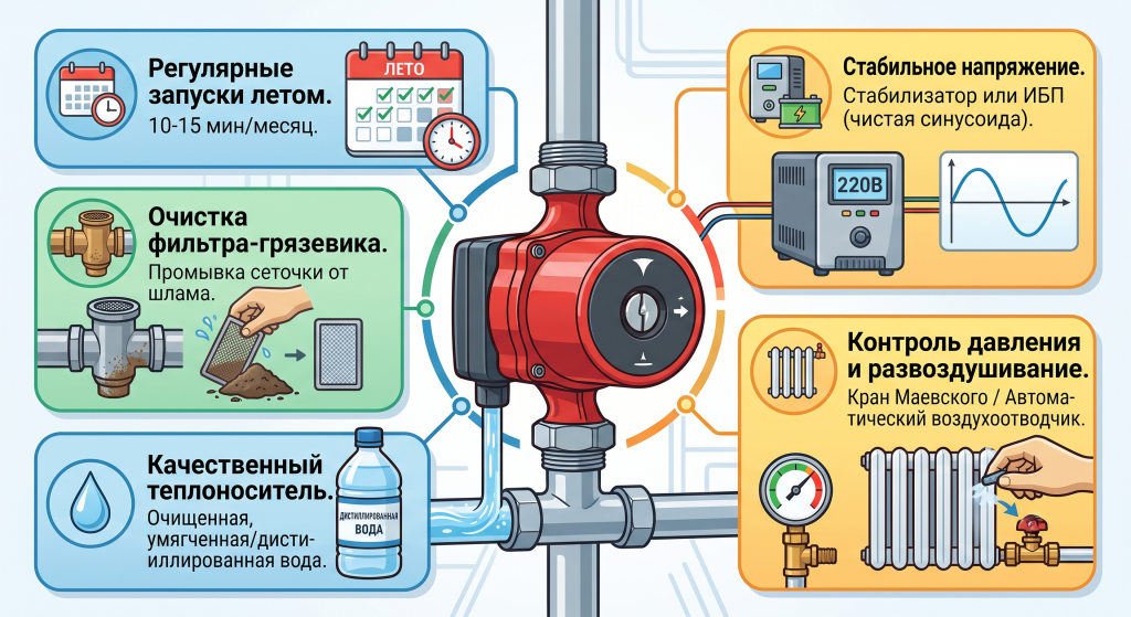 насос гудит но не качает воду
