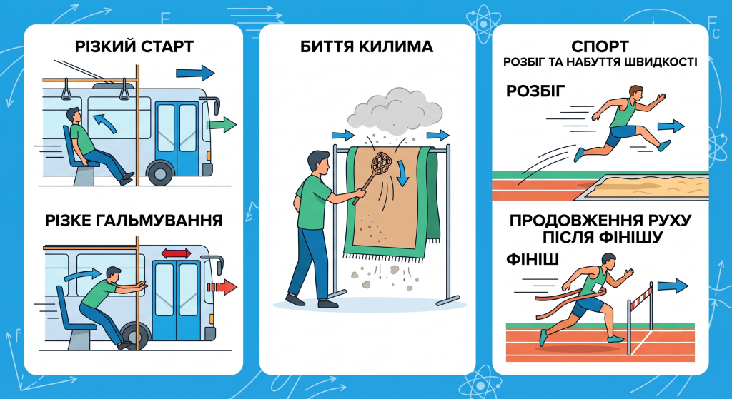 приклади інерції