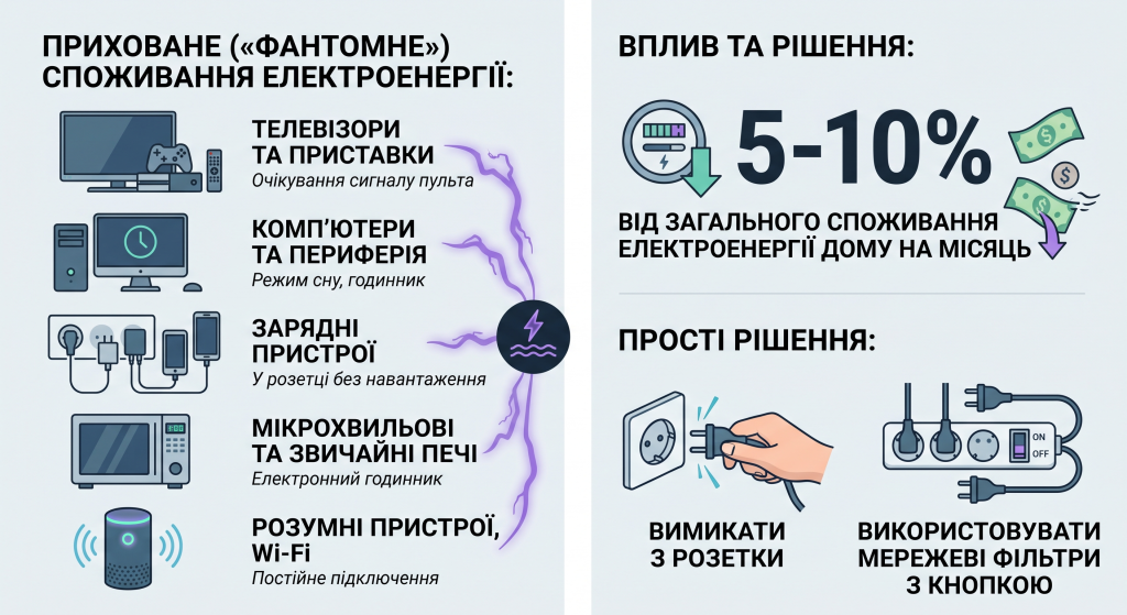 споживання електроенергії побутовими приладами
